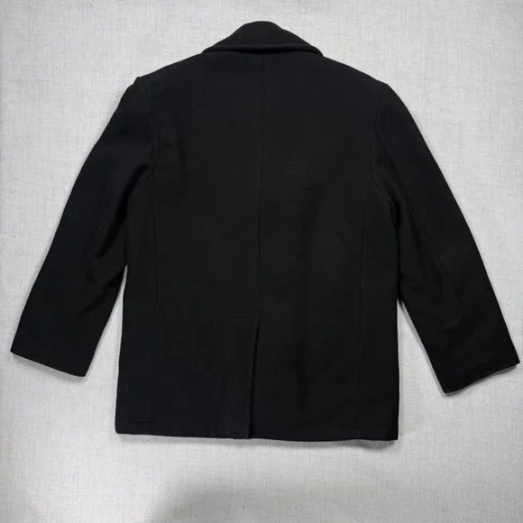 Mil-tec US Navy Style Pea Coat - Black, Size XL, 100% Polyester